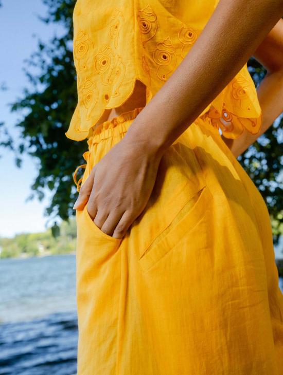  Abacaxi 스트레이트 팬츠 아바카시 조개껍질 와이드 레그 팬츠 - OTHER BRANDS