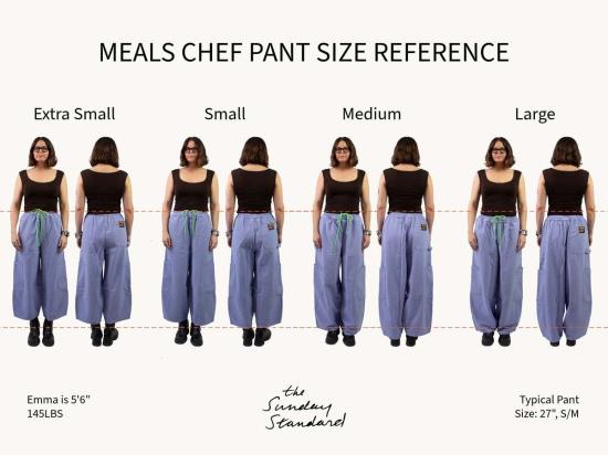  밀스 크롭 팬츠 식사 셰프 판트 - MEALS