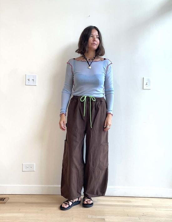  밀스 크롭 팬츠 식사 셰프 판트