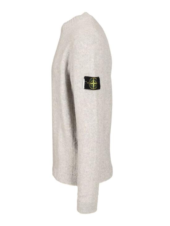  스톤 아일랜드 스웨터 오가닉 코튼 크루넥  (잉글리시 립스, 그레이) - STONE ISLAND