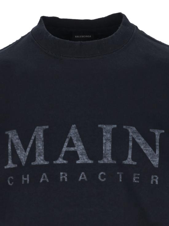  발렌시아가 반팔 티셔츠 메인 캐릭터 티셔츠 (페이디드 블랙) - BALENCIAGA