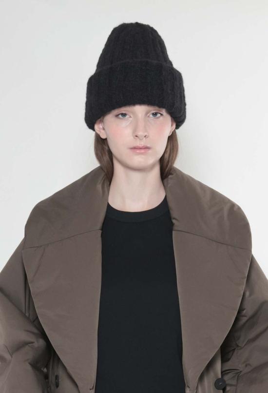  JULIA JENTZSCH 모자 줄리아 젠츠쉬 유키 알파카 손뜨개 골지  블랙 - OTHER BRANDS