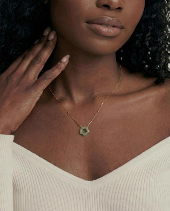  세레 목걸이/팬던트 세리 매화 녹색 옥 펜던트 목걸이 - SEREE