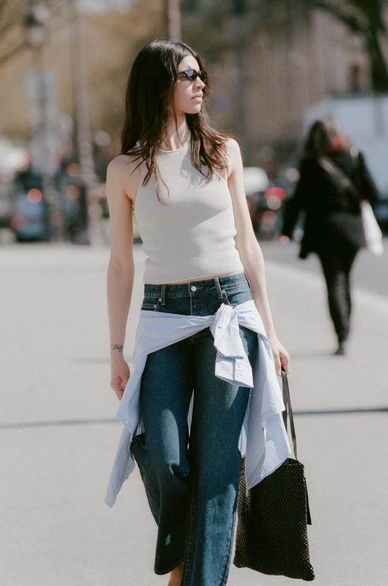  세인트아그니 민소매 티셔츠 세인트 아그니 조각 니트 탑 - ST.AGNI