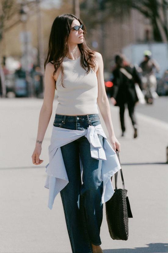  세인트아그니 민소매 티셔츠 세인트 아그니 조각 니트 탑 - ST.AGNI