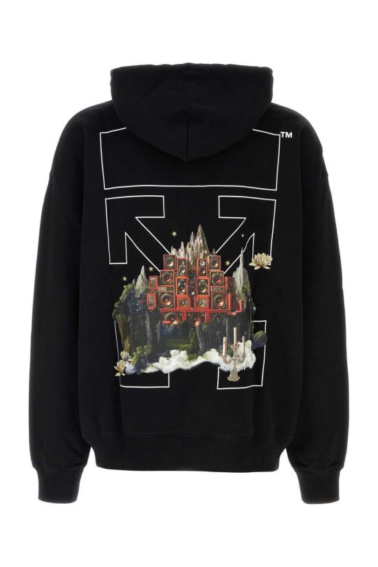  오프화이트 긴팔 티셔츠 코튼 스웨트셔츠 블랙/화이트 - OFF WHITE