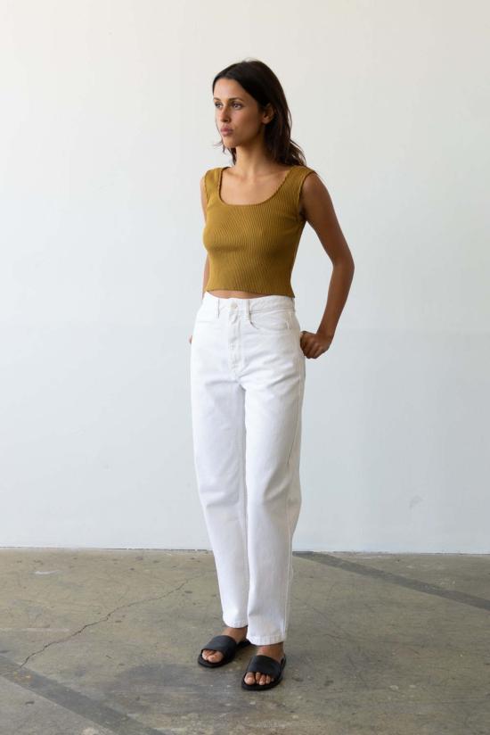  왈츠 데님 팬츠 캐럿 스트레이트 진 레