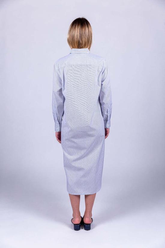  베이스레인지 미디 원피스 올레 셔츠 드레스 화이트/스트라이프 - BASERANGE