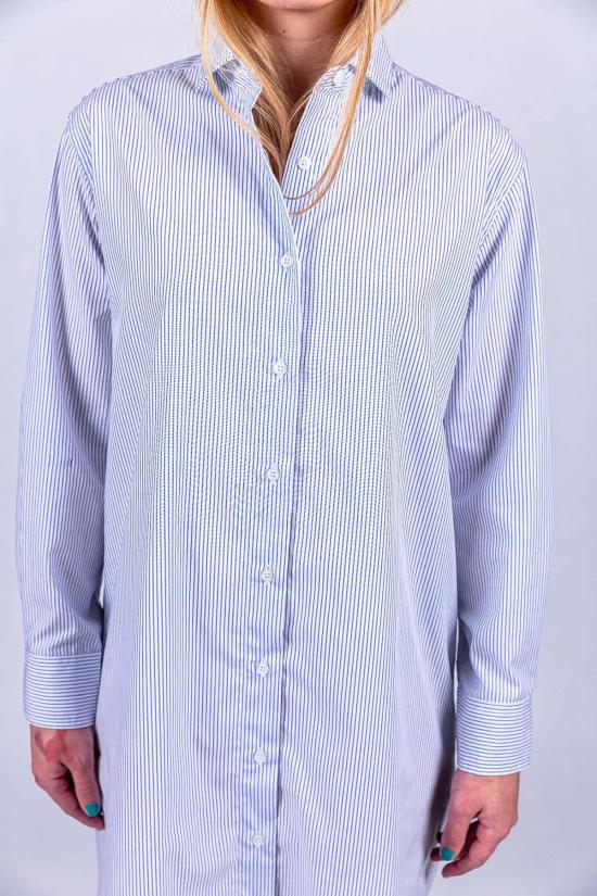  베이스레인지 미디 원피스 올레 셔츠 드레스 화이트/스트라이프 - BASERANGE