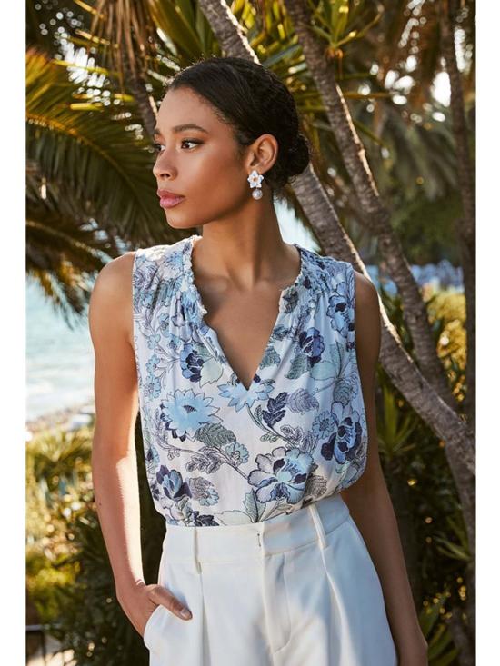  Sugarlips 블라우스 슈가립스 렌리 가든 플로럴  화이트 블루 - OTHER BRANDS