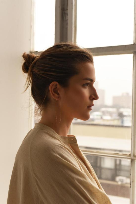  8.6.4 이어링 초대형 타원형 후프 귀걸이 14K 금도금 - OTHER BRANDS