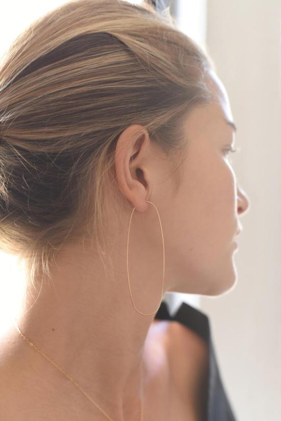  8.6.4 이어링 초대형 타원형 후프 귀걸이 14K 금도금