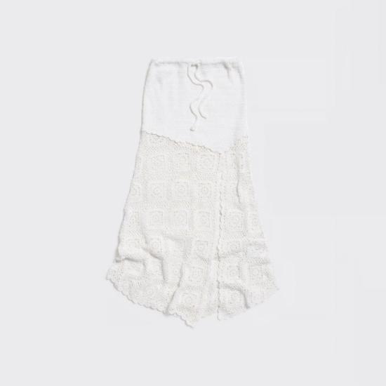  홀츠베일러 롱 스커트 Holzweiler Rosie 크로셰 스커트 화이트 - HOLZWEILER