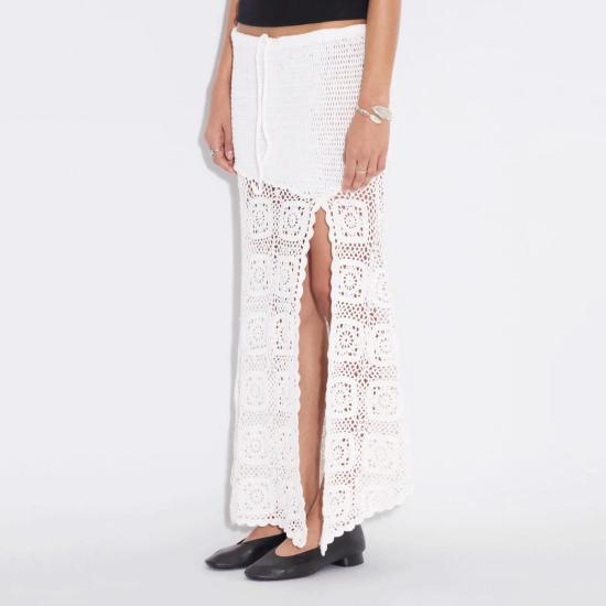  홀츠베일러 롱 스커트 Holzweiler Rosie 크로셰 스커트 화이트 - HOLZWEILER