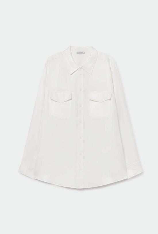  실크 런드리 셔츠 트윌 보이프렌드 셔츠 화이트 - SILK LAUNDRY