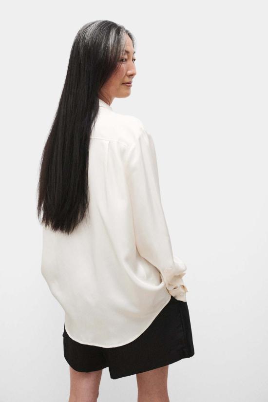  실크 런드리 셔츠 트윌 보이프렌드 셔츠 화이트 - SILK LAUNDRY