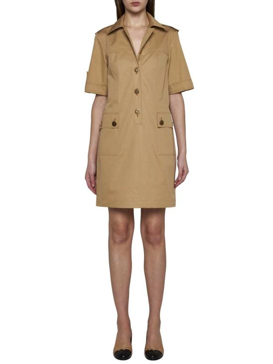  토리버치 숏 원피스 캠프 미니 드레스 사파리 샌드 - TORY BURCH