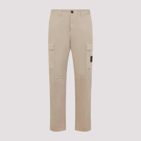  스톤 아일랜드 치노 팬츠 코튼 팬츠 사막 모래 - STONE ISLAND