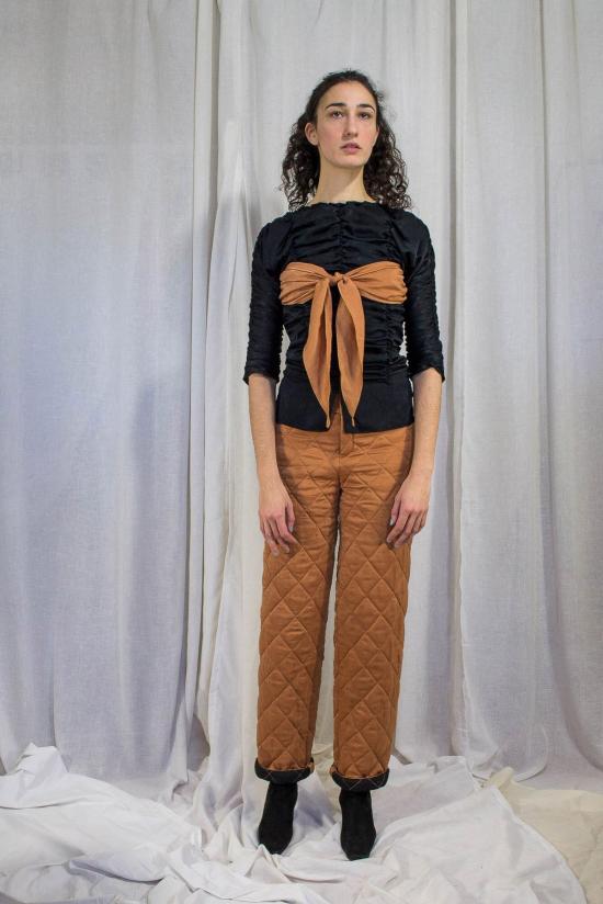  케흘러 오마지오 블라우스 칼레 러치드 타이 탑 - KAHLER OMAGGIO