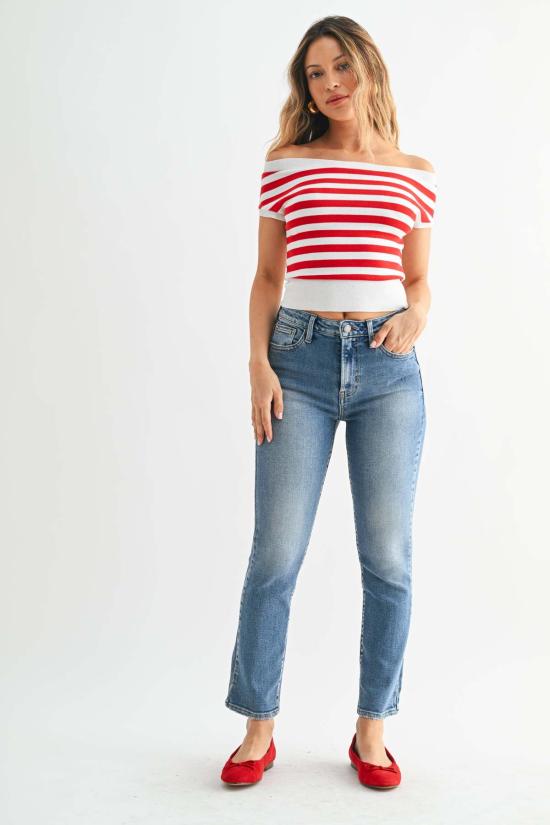  저스트 블랙 데님 데님 팬츠 크롭 펜슬 진 미디엄 데님 - JUST BLACK DENIM