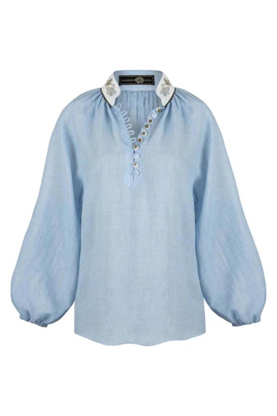  Rosewater House 블라우스 로즈워터 하우스 아이비  블루/화이트 - OTHER BRANDS