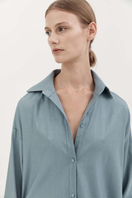  Hyde and Stone 셔츠 하이드 앤 스톤 클래식 울 셔츠 스카이 블루 - HYDE AND STONE