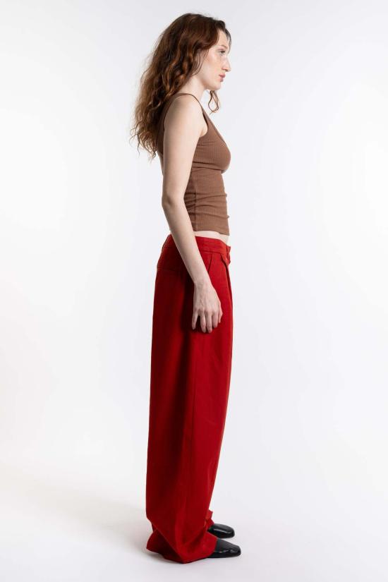  띵킹 뮤 민소매 티셔츠 씽킹 무 오터 헴프 줄리아 탑 브라운 - THINKING MU