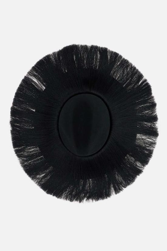  꼼데가르송 모자 Comme Des Garçons 페도라  위드 프린지 블랙 - COMME DES GARCONS