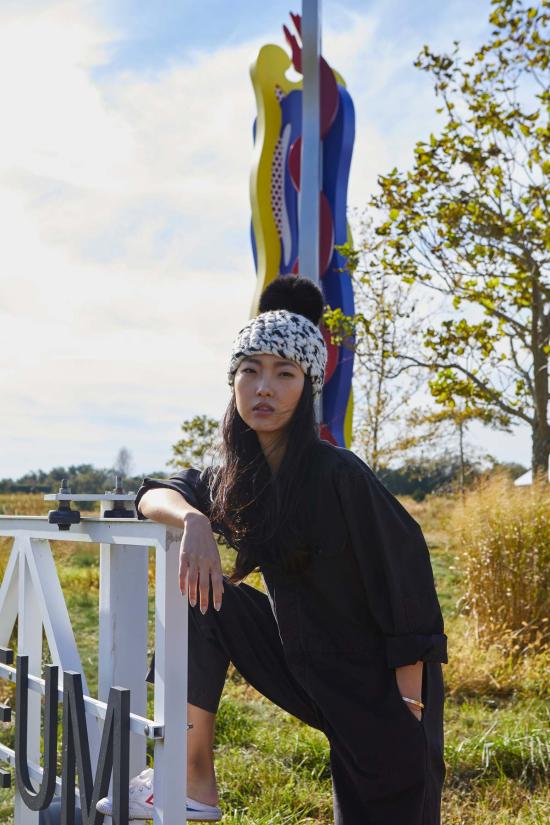  Mischa Lampert 모자 미샤 램퍼트 화이트/블랙 비니 + 블랙 XL 폼폼