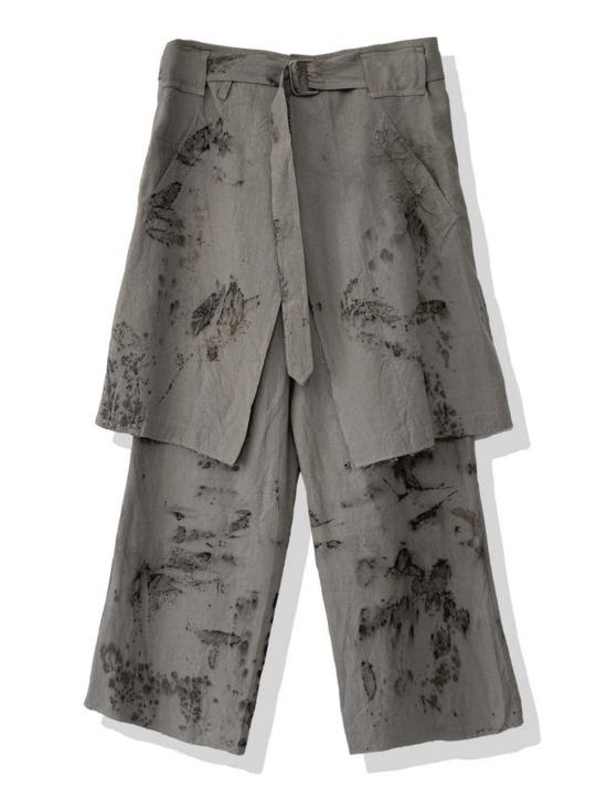  에스에이엔 이육삼-원 스트레이트 팬츠 San263 1 에코 헴프 레이어드 스커트 팬츠 머드 브라운