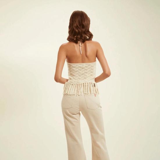  이네스 드 라 프레상쥬 블라우스 Ines De La Fressange Eliane 탑 에크루 - INES DE LA FRESSANGE