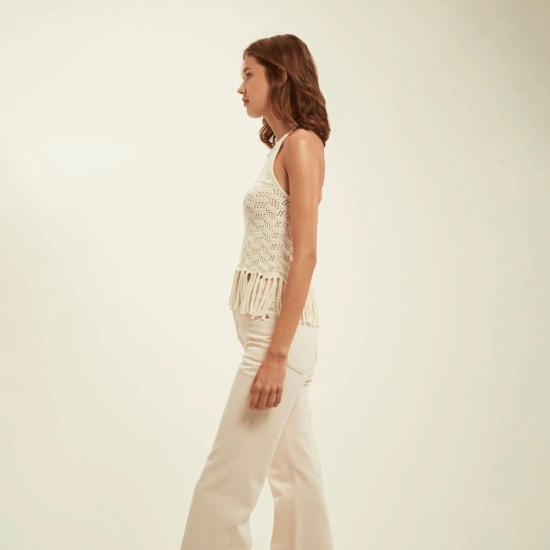  이네스 드 라 프레상쥬 블라우스 Ines De La Fressange Eliane 탑 에크루 - INES DE LA FRESSANGE