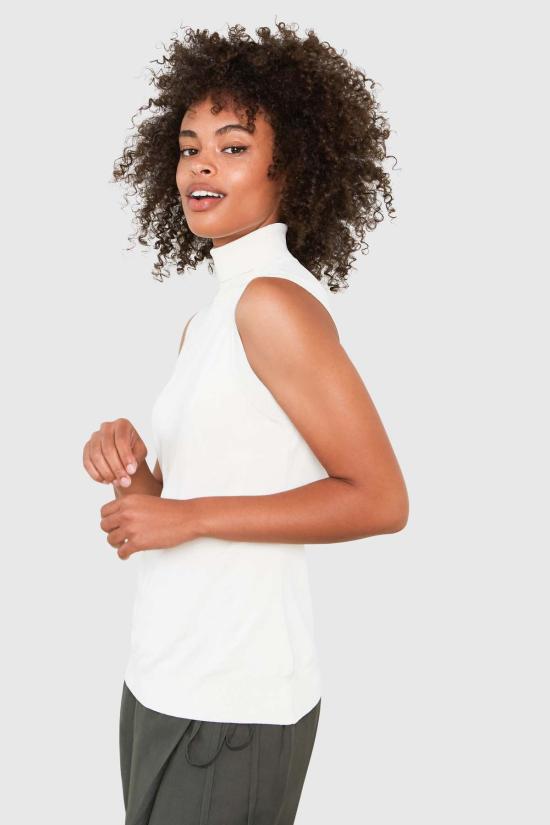  Santicler 터틀넥 산티클러 헵번 슬리브리스 비스코스 스웨터 크림