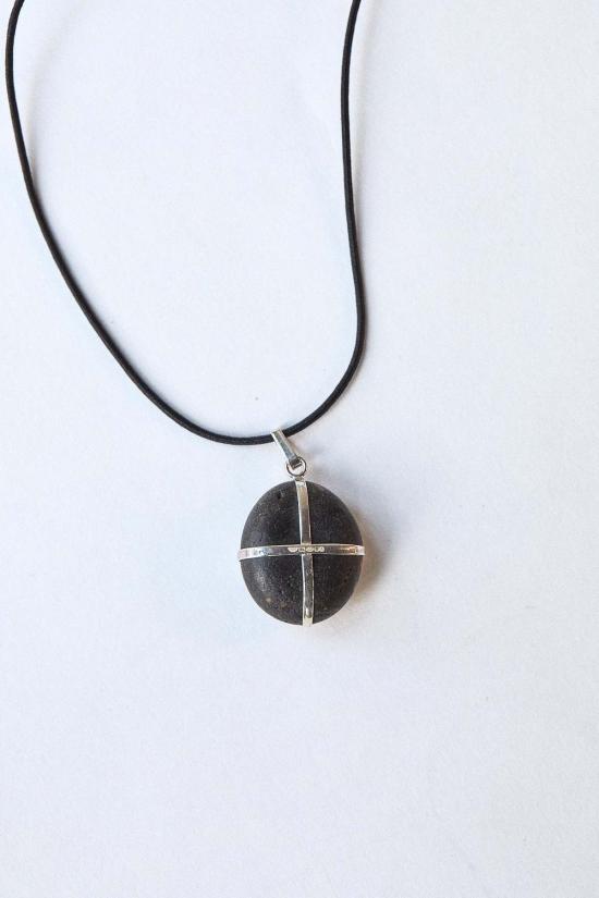  나탈리 마툴랭 목걸이/팬던트 나탈리 마툴린 펜던트, 회색/검정색 원석/스털링 실버 - NATHALIE MATHOULIN