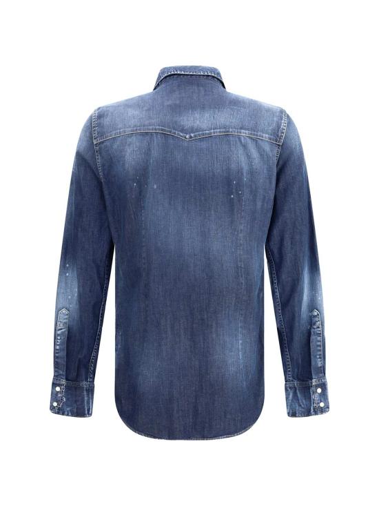  디스퀘어드2 데님 셔츠 Dsquared2 패션 웨스턴  네이비 블루 - DSQUARED2