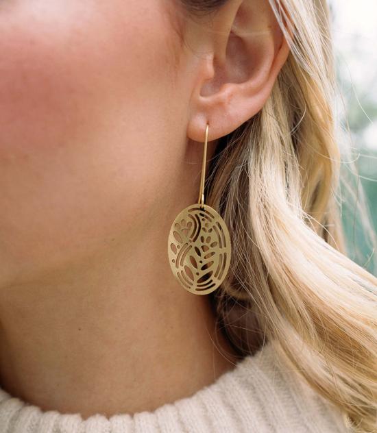  마트르 부미 이어링 아드야 오벌 드롭 후크 귀걸이 - MATR BOOMIE