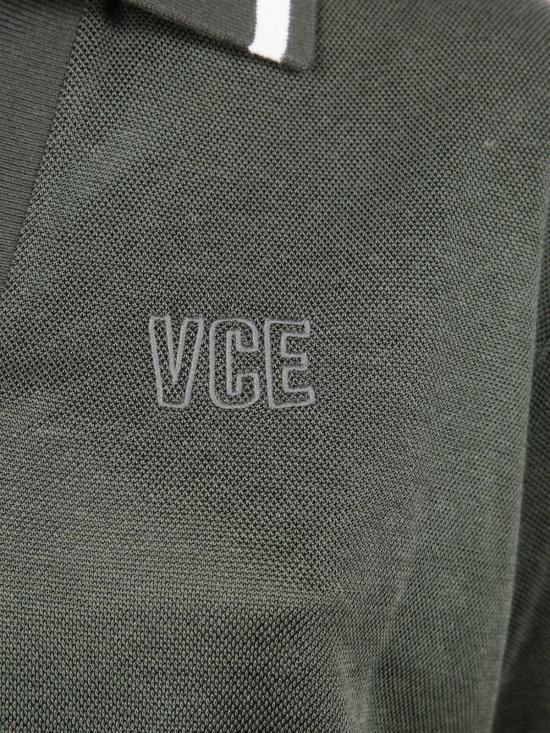  골든구스 반팔 티셔츠 골든 구스 코튼 크롭 폴로 셔츠 그린 - GOLDEN GOOSE