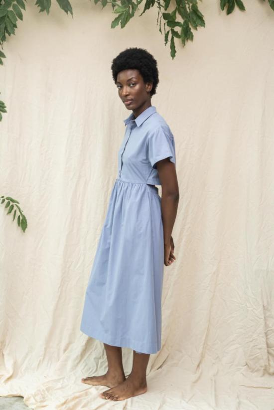  보몽 오가닉 롱 원피스 보몬트 오가닉 브론윈 드레스 워시드 블루