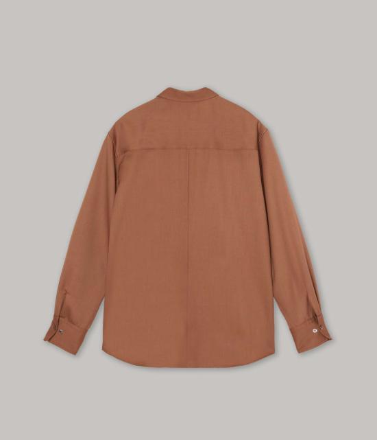  사야카 다비스 뉴욕 셔츠 사야카 데이비스 뉴욕 슬림 울 셔츠 클레이 - SAYAKA DAVIS NEW YORK