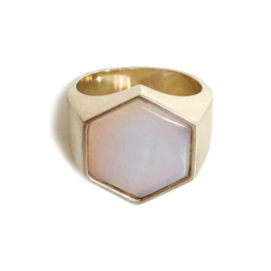  타린 토마스 반지 베컴 링 화이트 아게이트