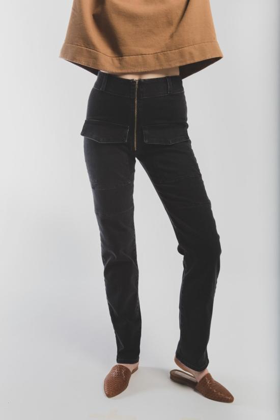  레이첼 코미 스트레이트 팬츠 워커 팬츠 워시드 블랙