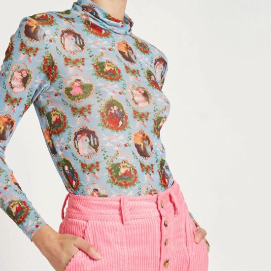  Rachel Antonoff 터틀넥 레이첼 안토노프 로맨스 탑 로맨스 프린트 - OTHER BRANDS