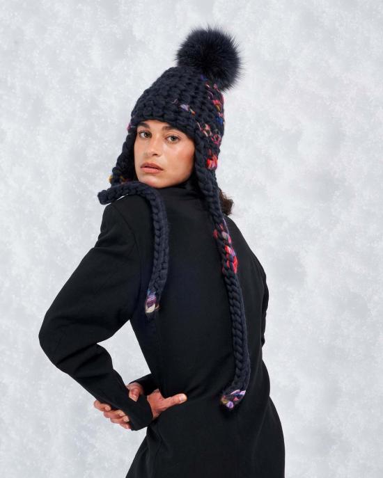  Mischa Lampert 모자 미샤 램퍼트 다크 트웜블리 놀리타 + 네이비 XL 폼폼 - OTHER BRANDS