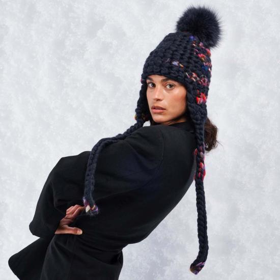  미샤램퍼트 모자 미샤 램퍼트 다크 트웜블리 놀리타 + 네이비 XL 폼폼