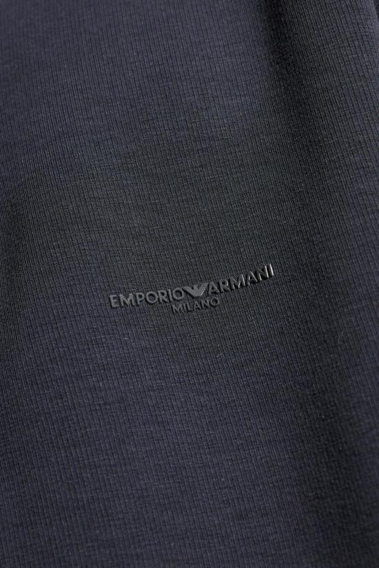  엠포리오 아르마니 긴팔 티셔츠 로고 스웨트셔츠 블루 - EMPORIO ARMANI