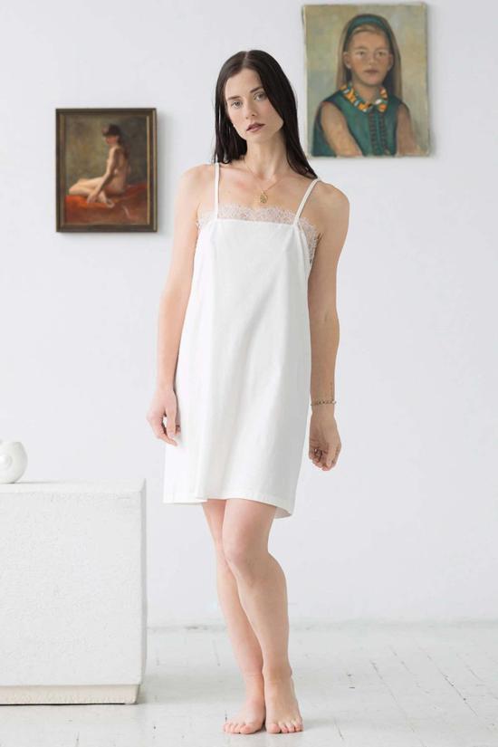  Salua Lingerie 라운지 웨어 살루아 란제리 소피아 슈미즈 화이트