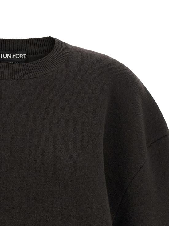  톰포드 숏 원피스 톰 포드 스컬프추얼 더블 페이스 드레스 브라운 - TOMFORD