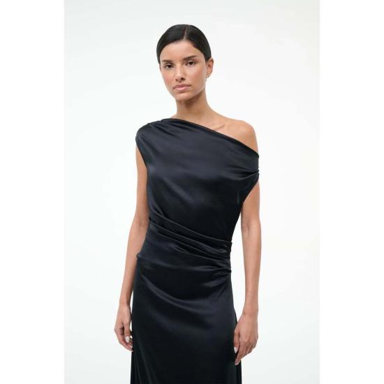  스타우드 롱 원피스 파레 실크 맥시 드레스 블랙 - STAUD