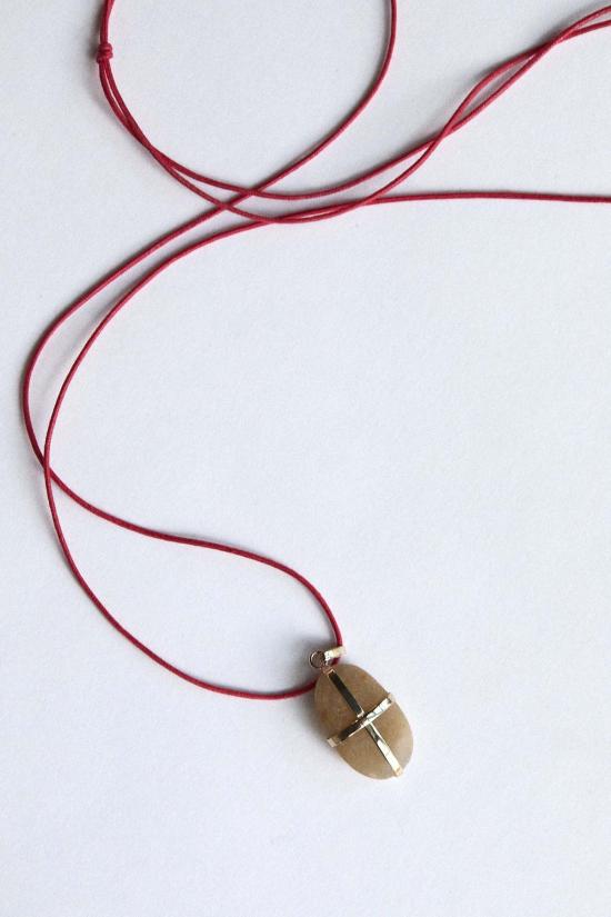  나탈리 마툴랭 목걸이/팬던트 나탈리 마툴린 스톤 리본 펜던트, 앰버/9캐럿 골드