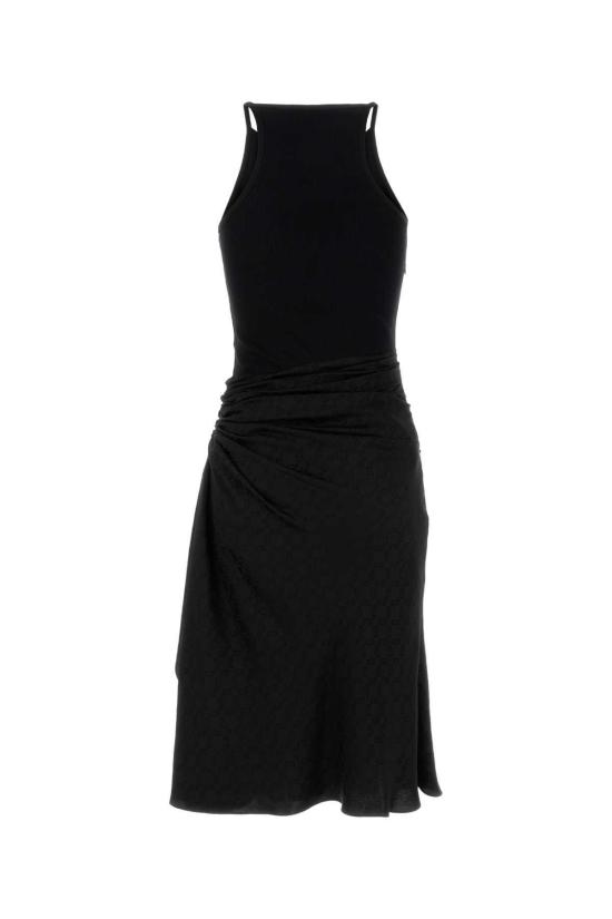  지방시 롱 원피스 스트레치 코튼 드레스 블랙 - GIVENCHY